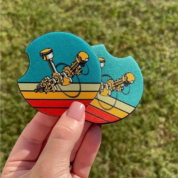 Retro Mechanic Car Coaster Set | Engine Coaster | Mechanic Car Accessories - Picture 6 of 12
